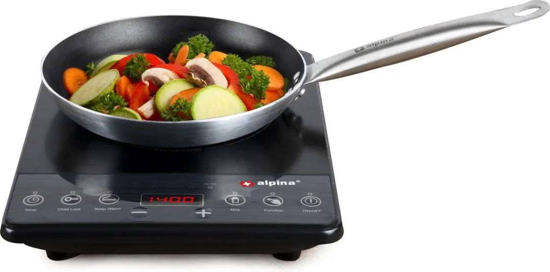 Alpina Inductieplaat - 1-Pits Kookplaat - 2000 W - Zwart