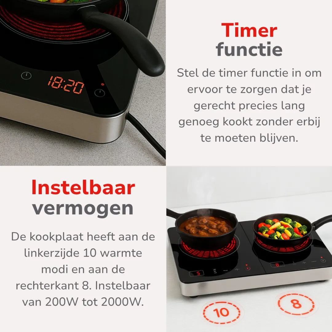 Alpina MEALEL7250/001 Inductiekookplaat 2 Zones - Zwart - afbeelding 6 van 6