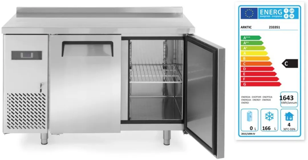 Hendi Vrieswerkbank 220L - Geforceerd - 2 Deuren - Roestvrijstaal