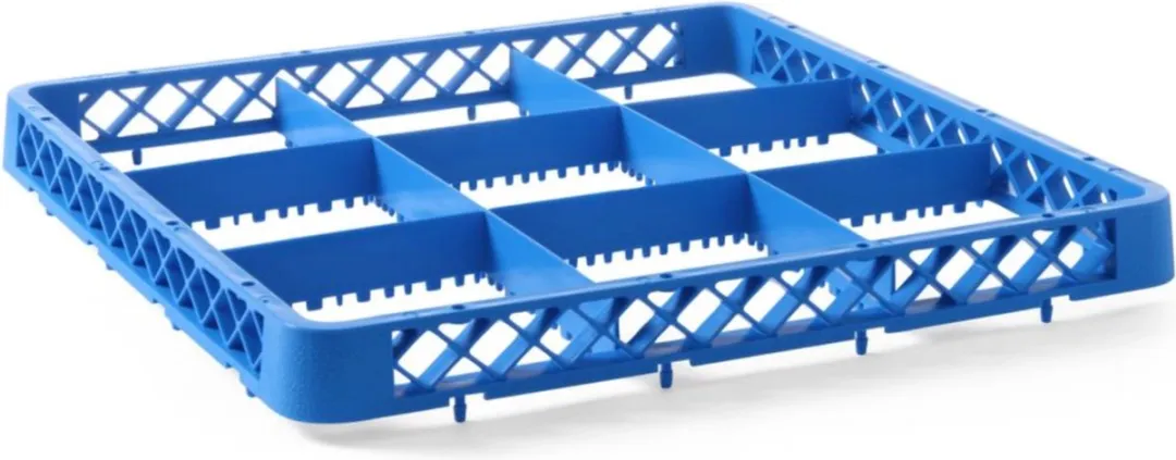 Hendi Vaatwaskorf Verhoger 9 Vakken - 500x500x45mm - Blauw