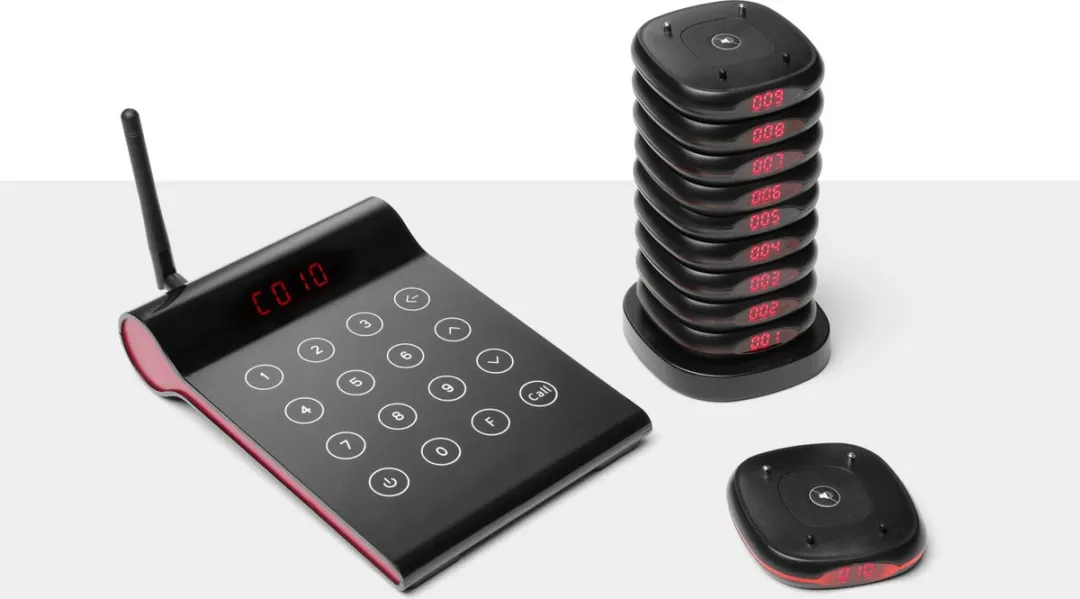 HENDI Restaurantpiepers – set van 10 – 3 meldingsmodi – bereik 500 m – ruimtebesparend opladen (uitbreidingsset)