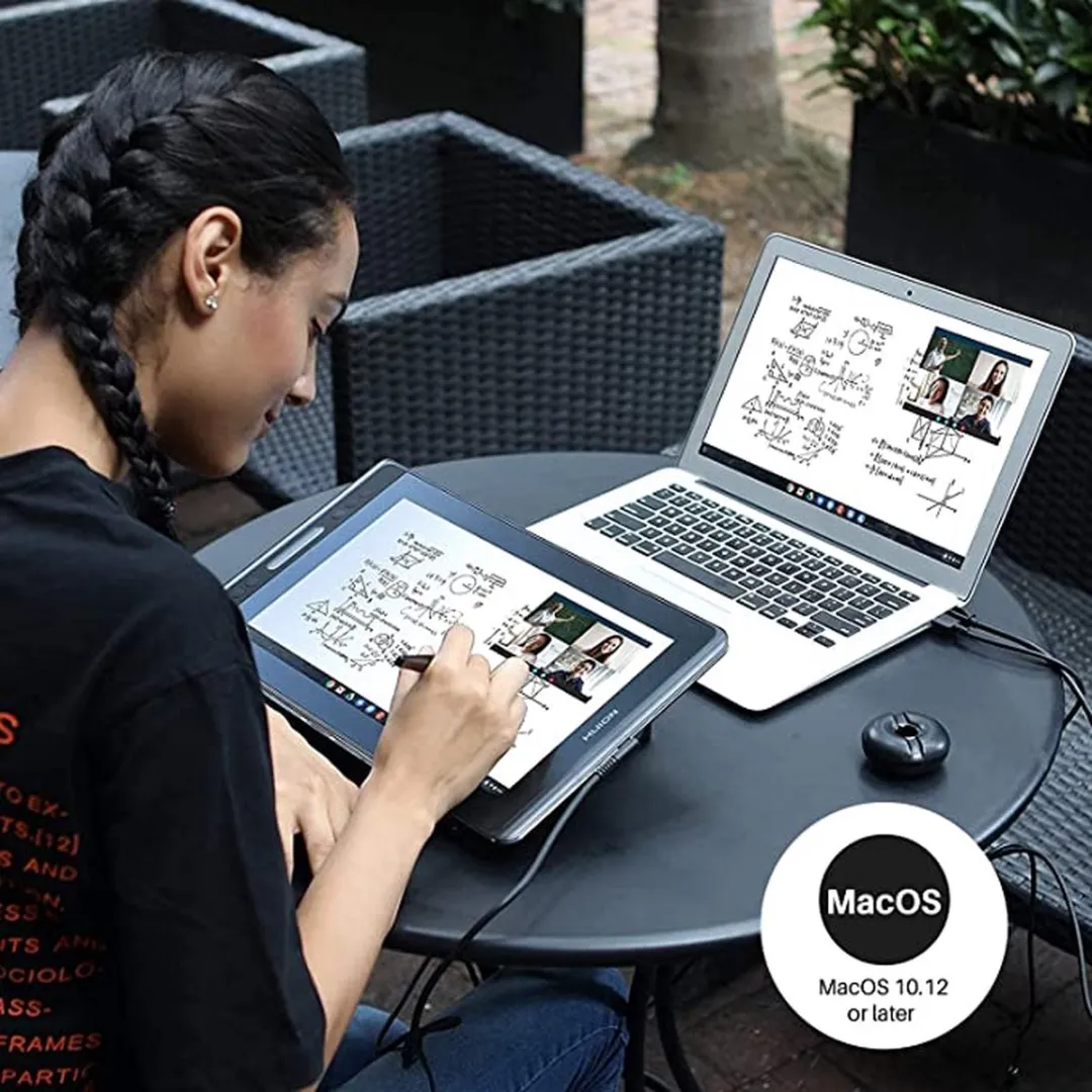 HUION KAMVAS Pro 13 GT-133 grafische tekenmonitor met volledig gelamineerd scherm Batterijloze stylus 8192 Pendruk - 13,3-inch pentabletscherm met standaard voor Linux, Windows en Mac