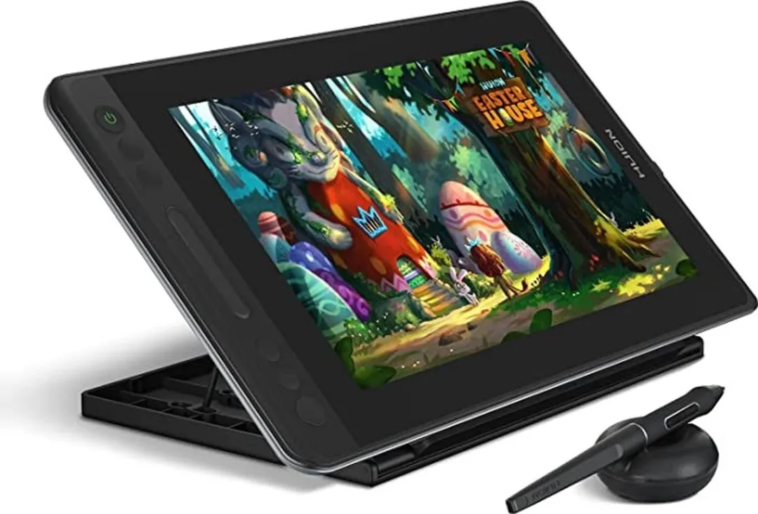 HUION KAMVAS Pro 13 GT-133 grafische tekenmonitor met volledig gelamineerd scherm Batterijloze stylus 8192 Pendruk - 13,3-inch pentabletscherm met standaard voor Linux, Windows en Mac