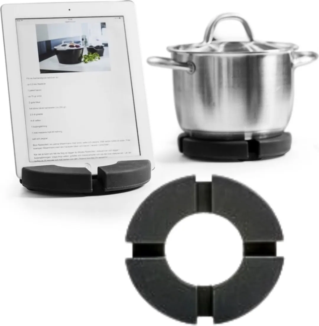 Sagaform tablethouder cook n read in geschenkdoos grijs 17,5 cm