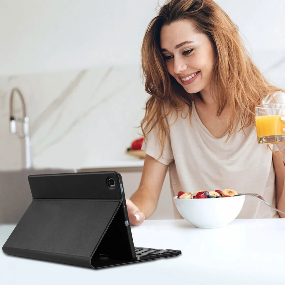 Buddi Zuna Hoes met QWERTY Toetsenbord - Samsung Galaxy Tab S6 Lite - Zwart