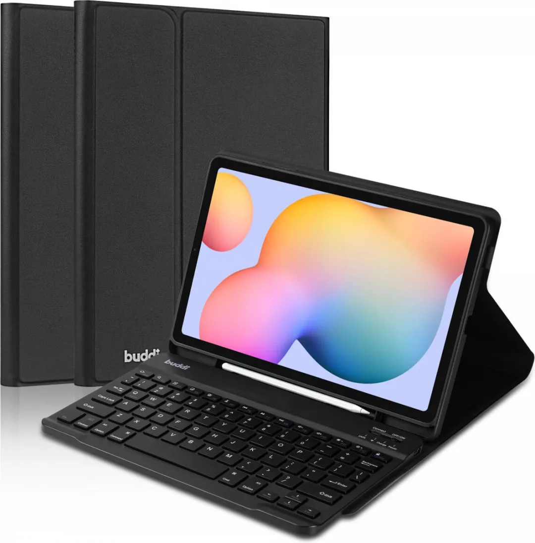 Buddi Zuna Hoes met QWERTY Toetsenbord - Samsung Galaxy Tab S6 Lite - Zwart