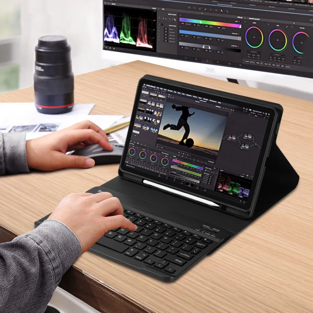 Buddi Zuna Hoes met QWERTY Toetsenbord - Samsung Galaxy Tab S6 Lite - Zwart - afbeelding 6 van 6