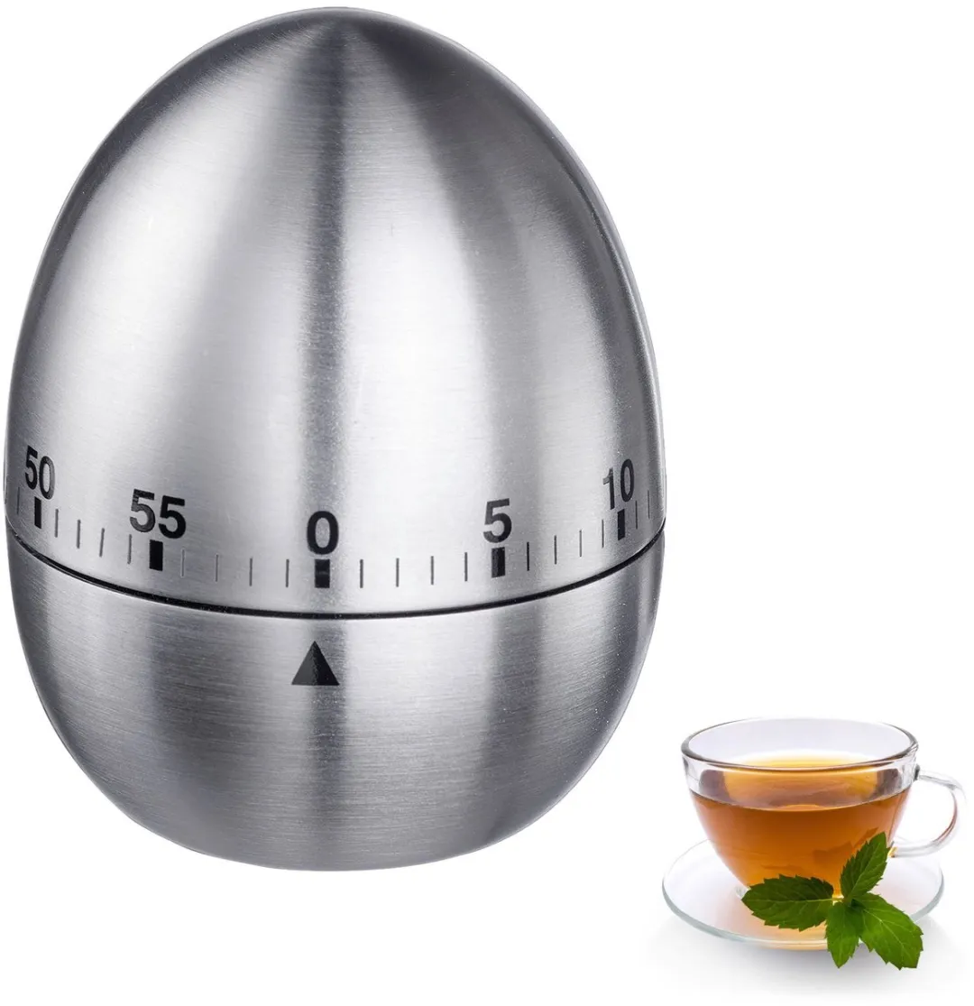 Westmark Short Time Piece, mechanisch, voor 60 minuten, eenvoudig ontwerp, roestvrij staal, Tempus, zilver/zwart, 10972260