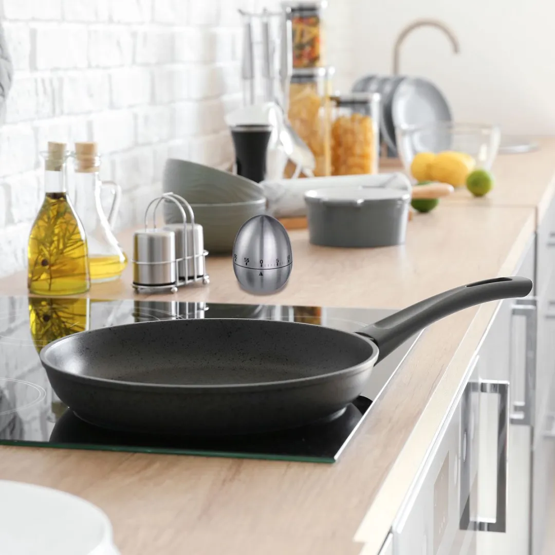 Westmark Short Time Piece, mechanisch, voor 60 minuten, eenvoudig ontwerp, roestvrij staal, Tempus, zilver/zwart, 10972260