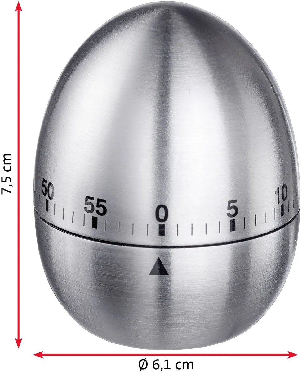 Westmark Short Time Piece, mechanisch, voor 60 minuten, eenvoudig ontwerp, roestvrij staal, Tempus, zilver/zwart, 10972260