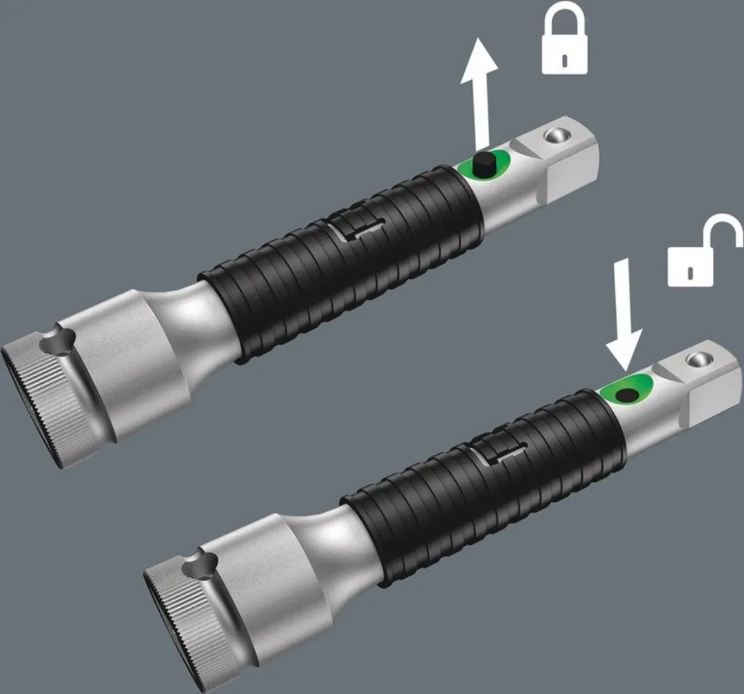 Wera Zyklop Verlengstuk 3/8" 200mm - Zwart/Zilver