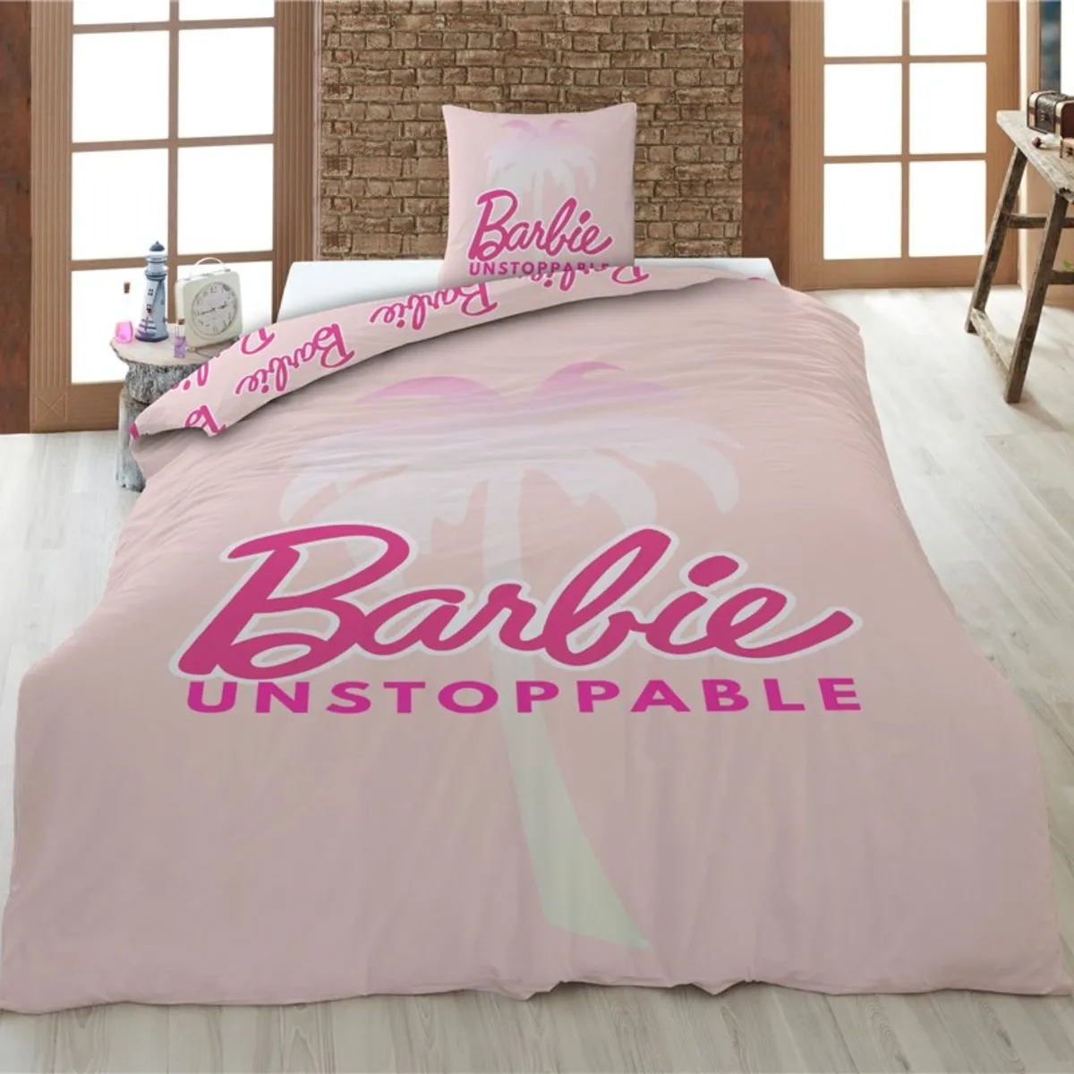 Barbie Dekbedovertrek Unstoppable - 140x200cm - Roze