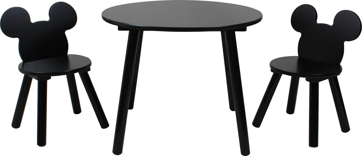 Disney Mickey Mouse Tafel en Stoelen - 2 Stuks Zwart - afbeelding 5 van 5