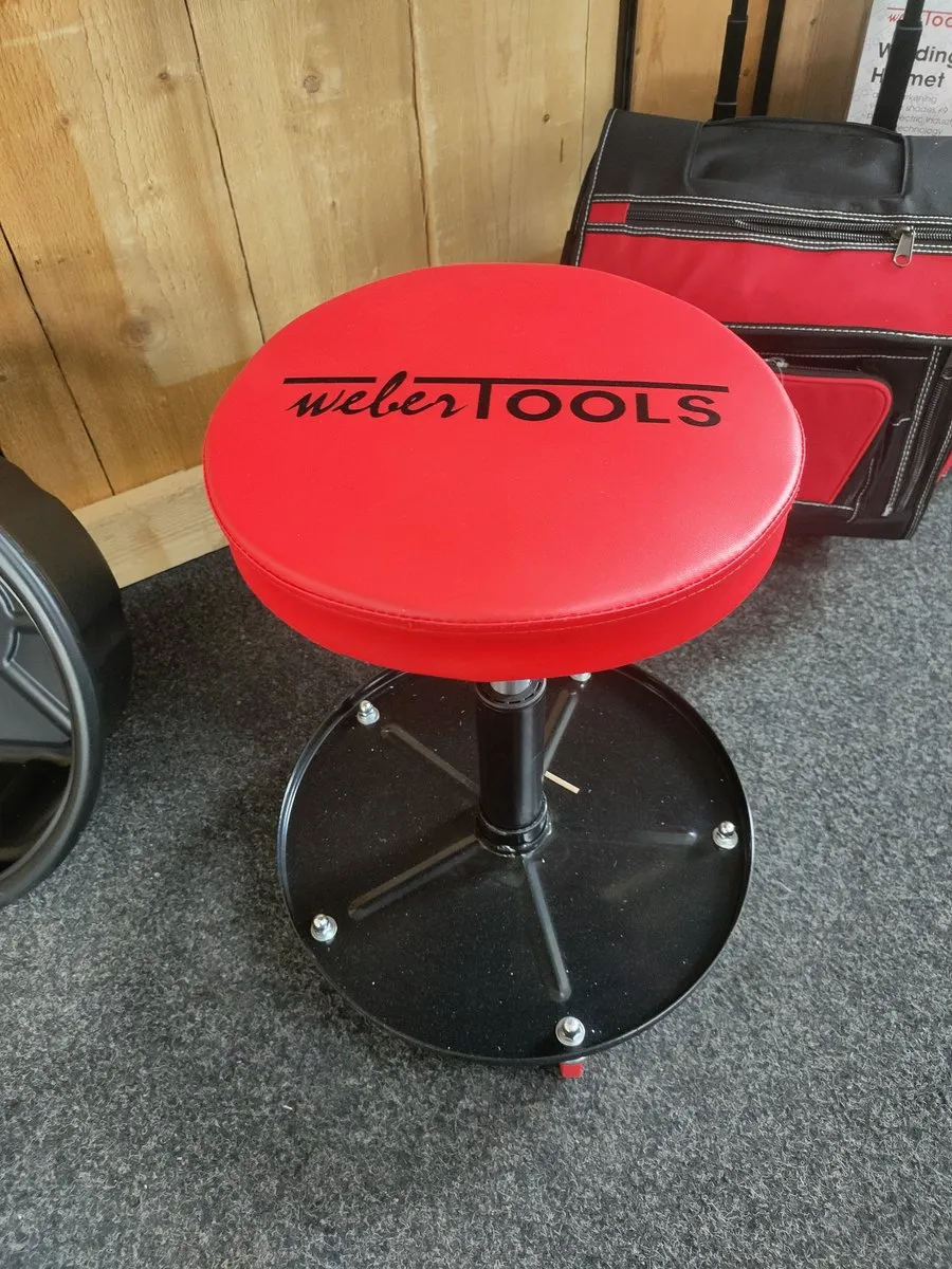 Weber Professionele monteurskruk - 5 zwenkwielen - Rood/Zwart