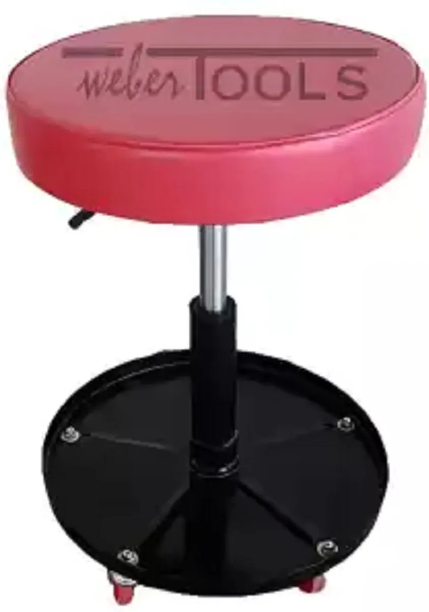 Weber Professionele monteurskruk - 5 zwenkwielen - Rood/Zwart