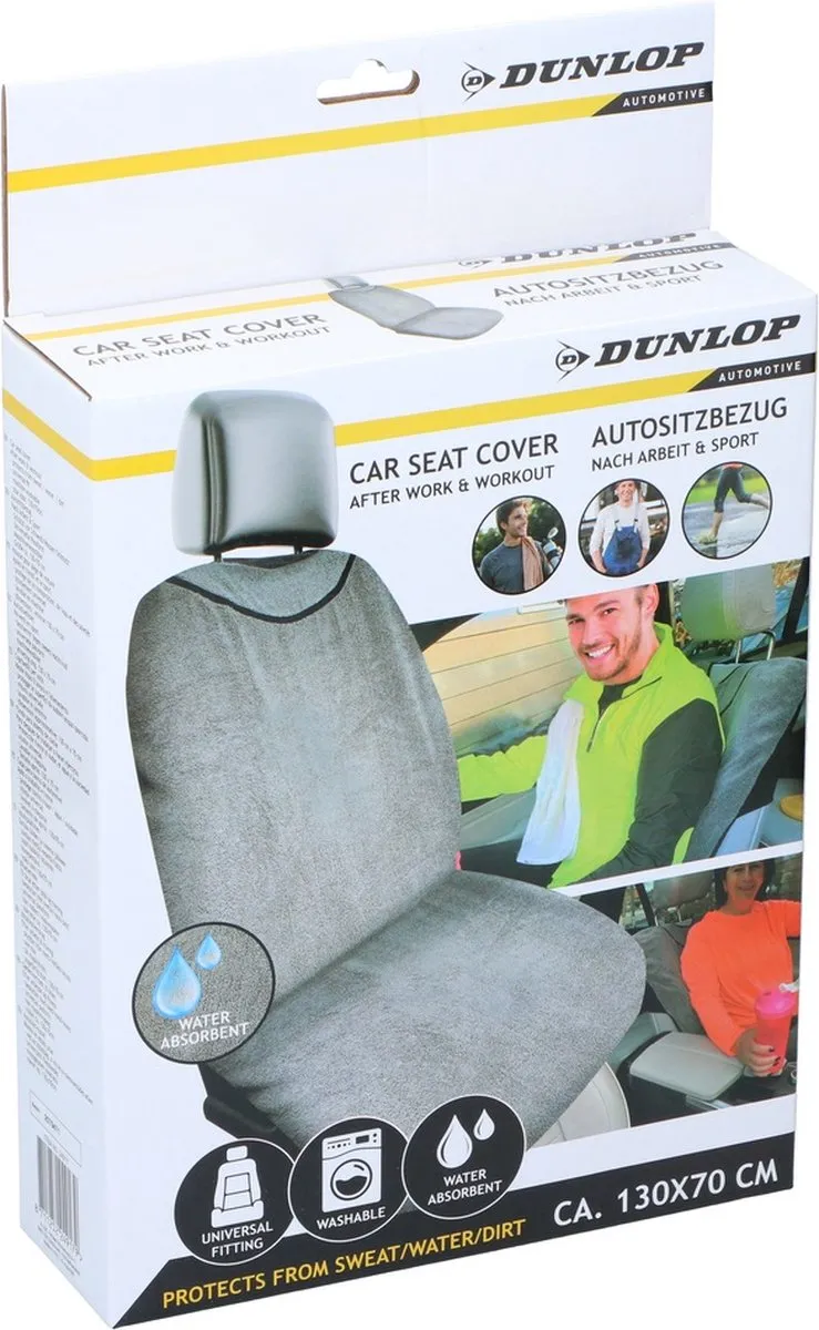Dunlop Autostoelhoezen Badstof 130x70cm - Grijs