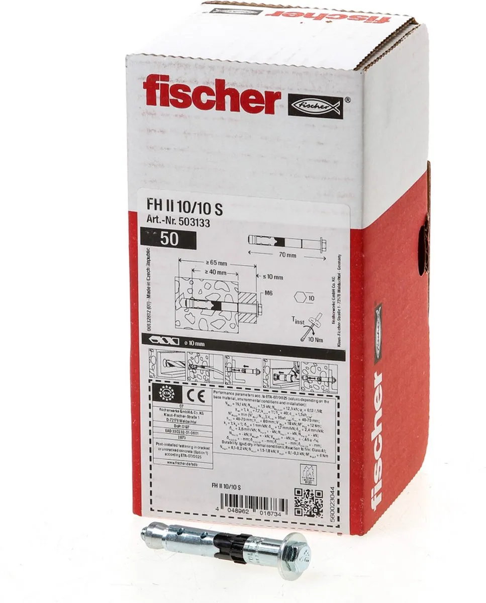 Fischer FH II Veiligheidsankers 10/10 - 50 Stuks - afbeelding 2 van 3