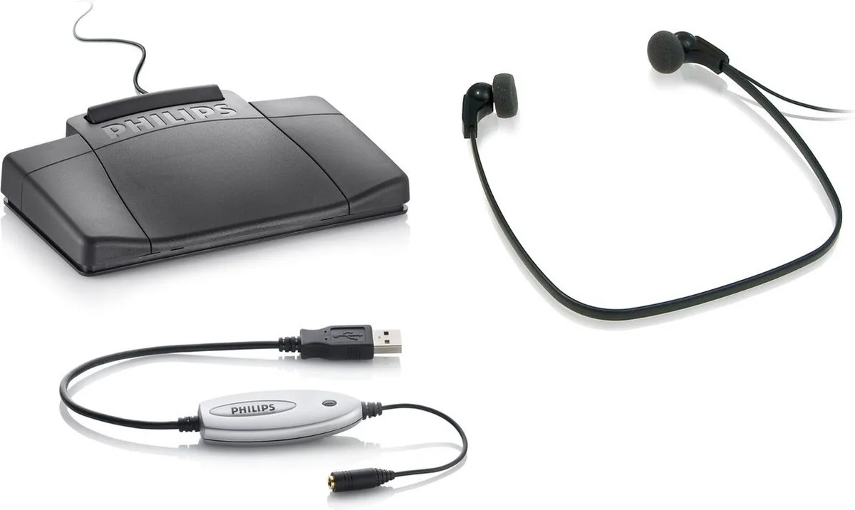Philips LFH5220 Transcriptie Set - Voetschakelaar USB - Zwart
