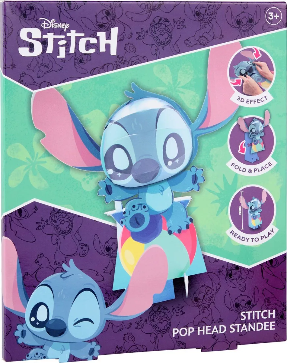 Disney Stitch 3D Pop Head Op Bal Verzamelfiguur 30cm - afbeelding 5 van 5