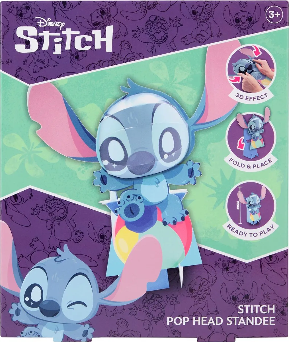 Disney Stitch 3D Pop Head Op Bal Verzamelfiguur 30cm - afbeelding 2 van 5