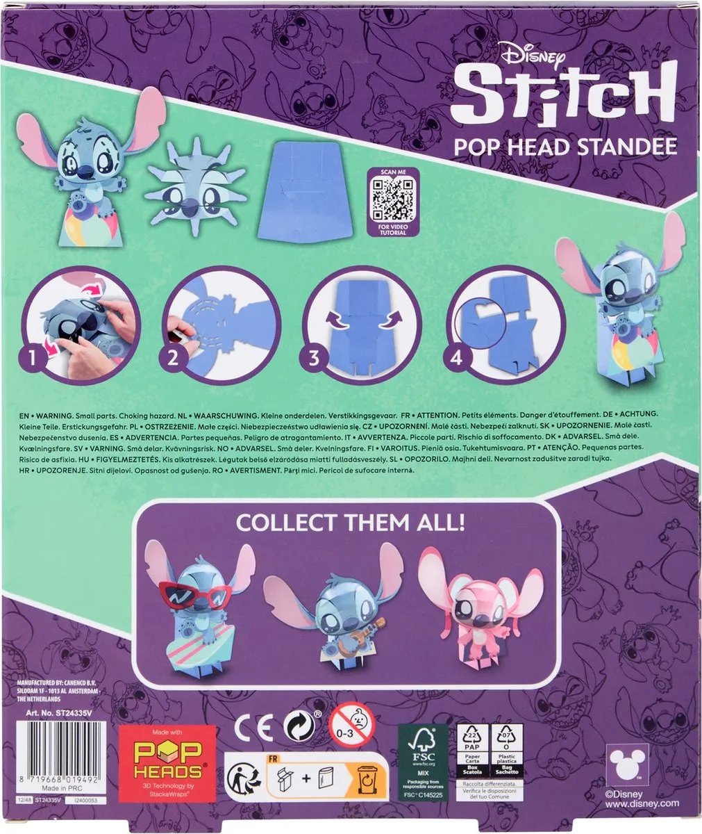 Disney Stitch 3D Pop Head Op Bal Verzamelfiguur 30cm - afbeelding 3 van 5