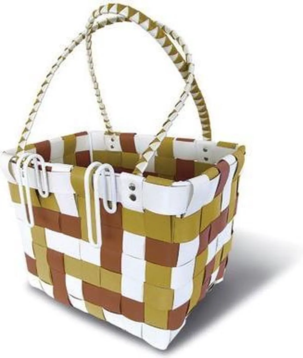 Basil Hippe Fietsmand - 20L - Bruin/Rood/Wit