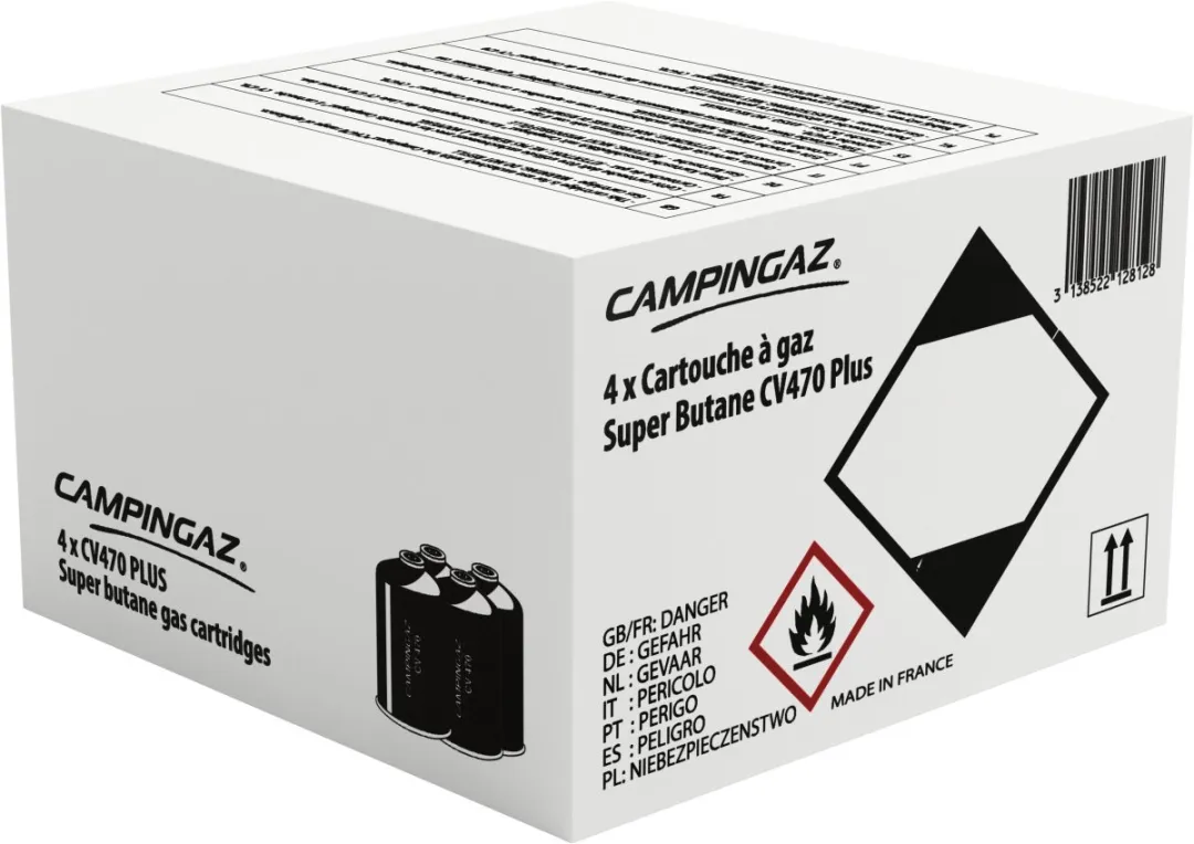 Campingaz CV470 Plus cartridge - 4 stuks - kliksysteem - 450 gram butaan / propaan - gas