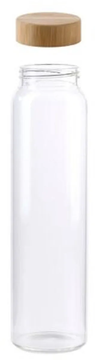 Alpina Glazen Waterfles 1000ml - Transparant met Bamboe Dop
