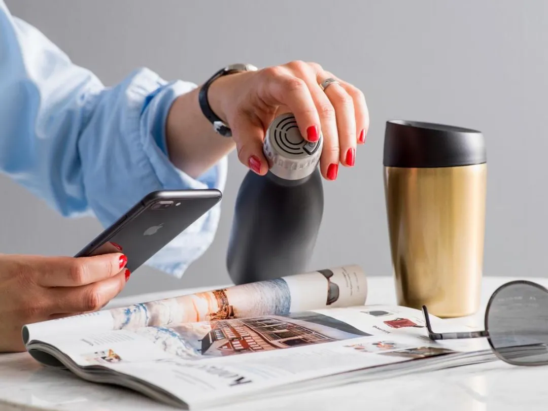 Sagaform Drinkfles 50ml - Met Speaker - Staal - Zwart