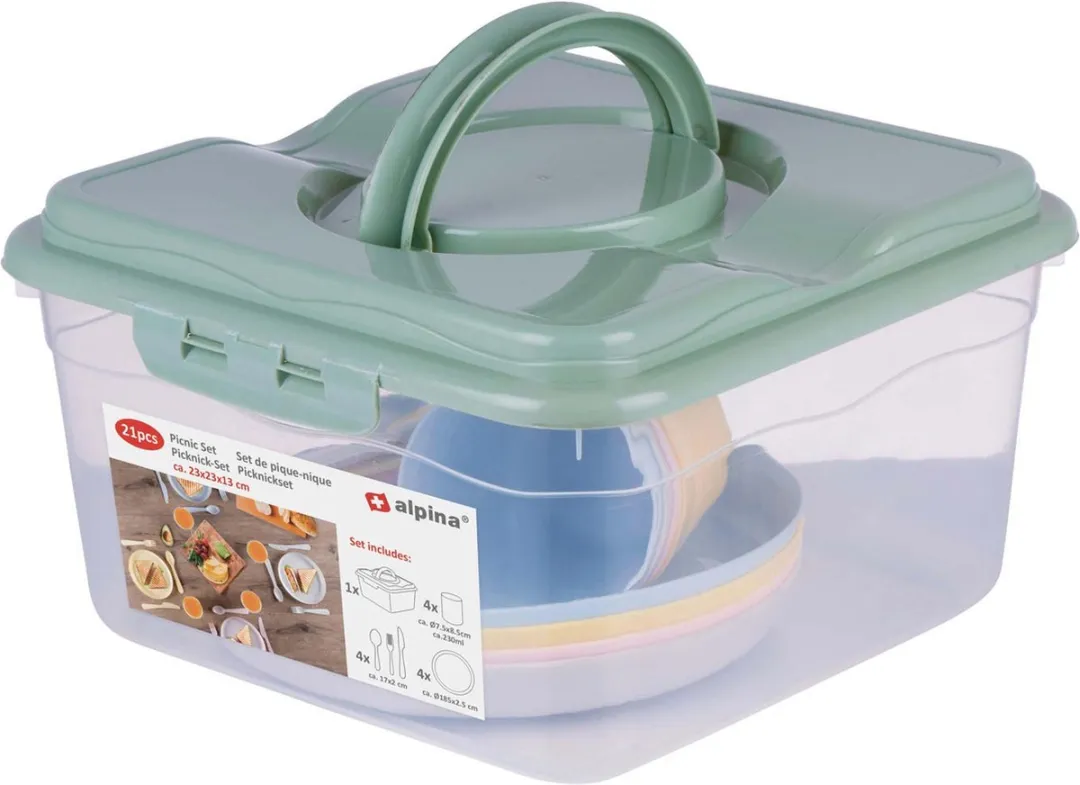 Alpina Picknickset 21-delig - Multicolor