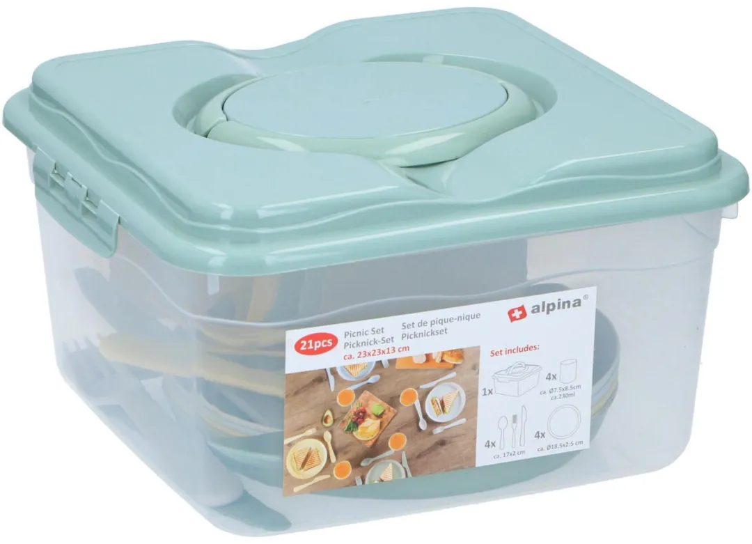 Alpina Picknickset 21-delig - Multicolor