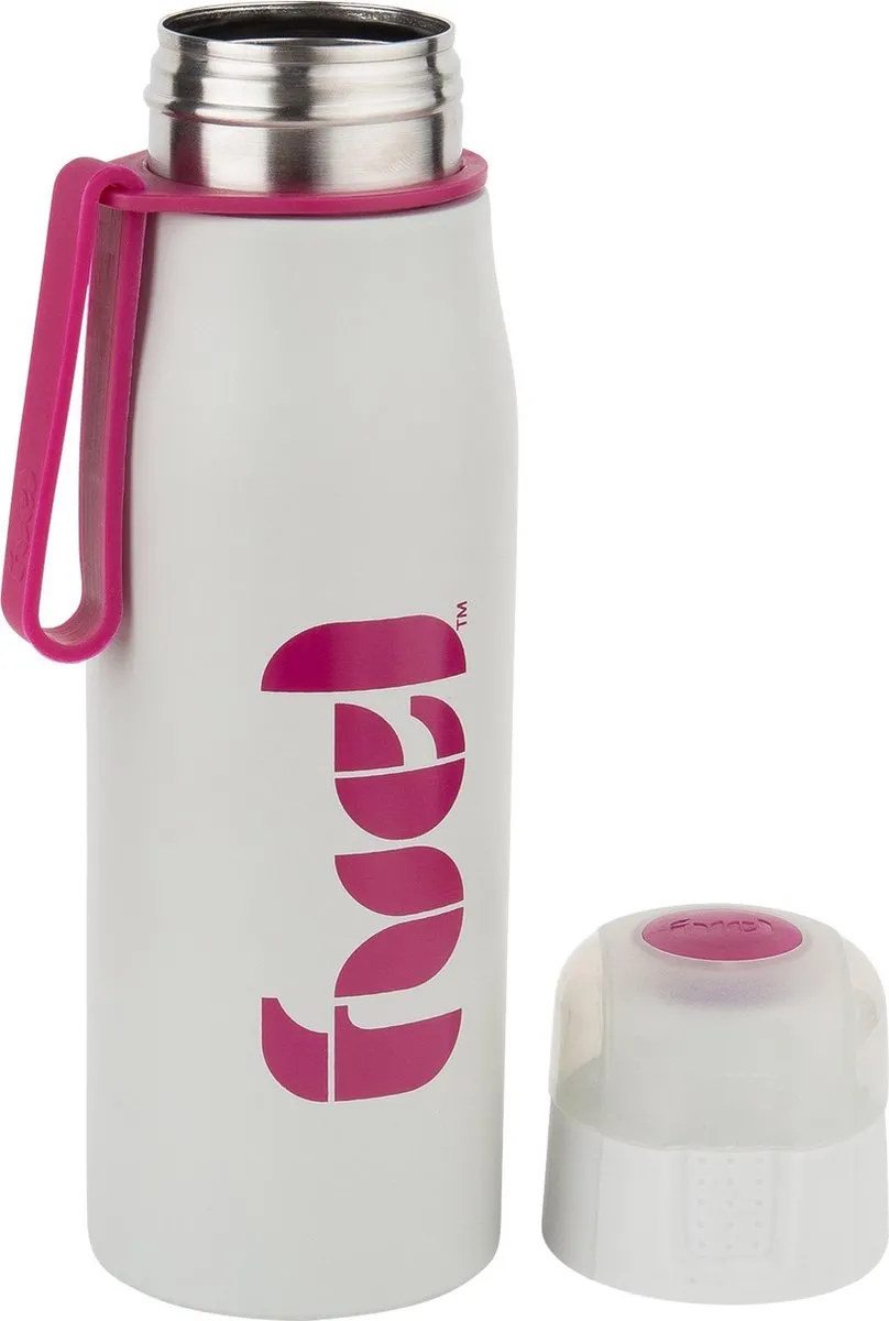 Trudeau Fuel Drinkfles RVS 500ml - Wit/Roze