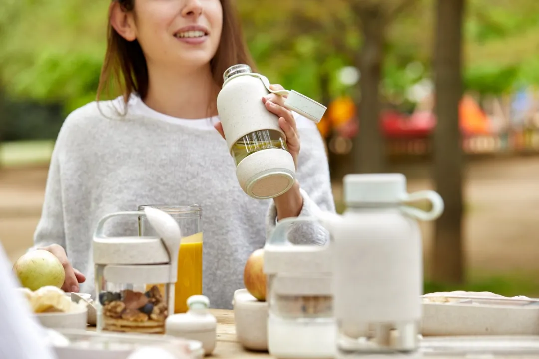 Lékué Drinkfles To Go Organic 500ml - Beige