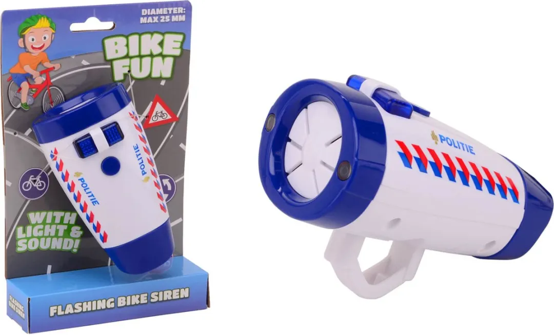 Johntoy Bike Fun Politie Fietslamp Blauw