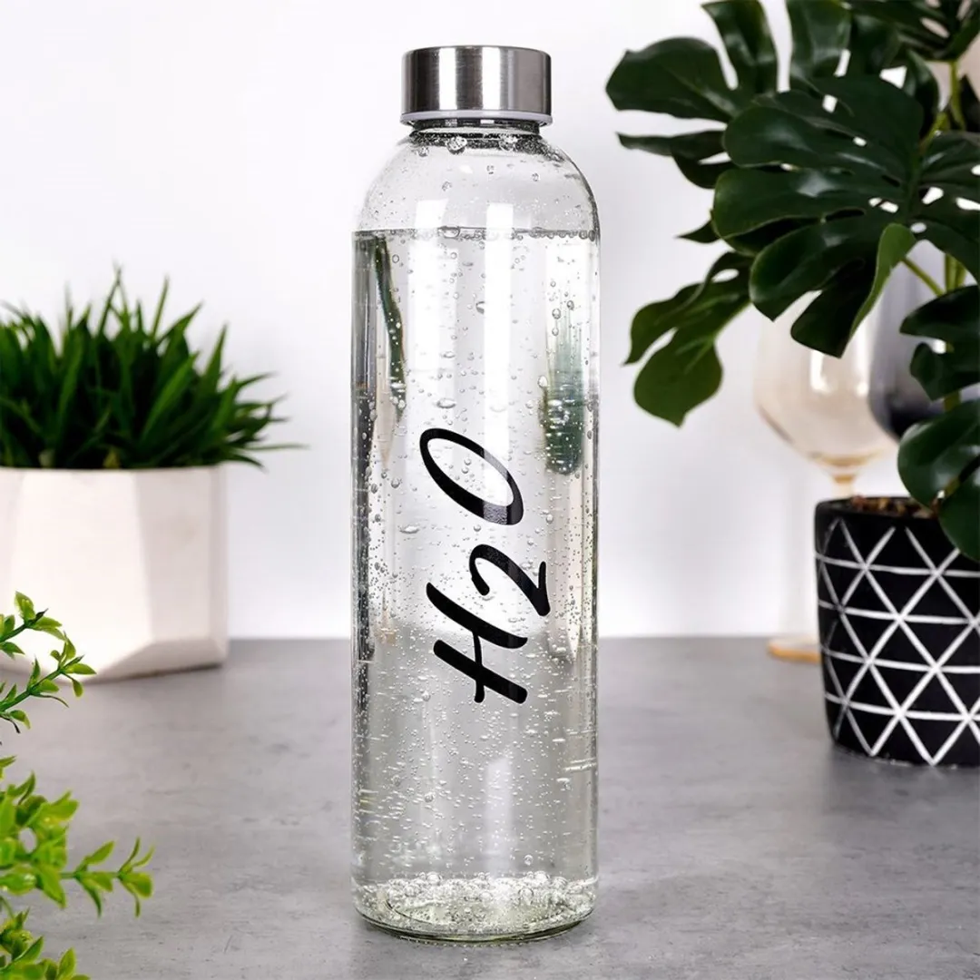 Excellent Houseware Glazen Waterfles 700ml - Metalen Dop - afbeelding 2 van 6