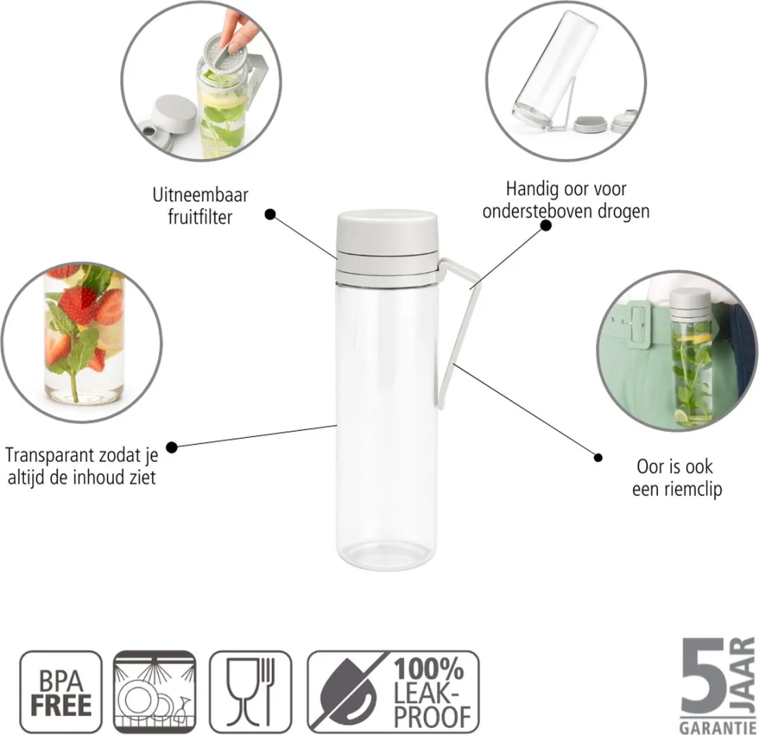 Brabantia Make & Take Drinkfles 500ml - Light Grey