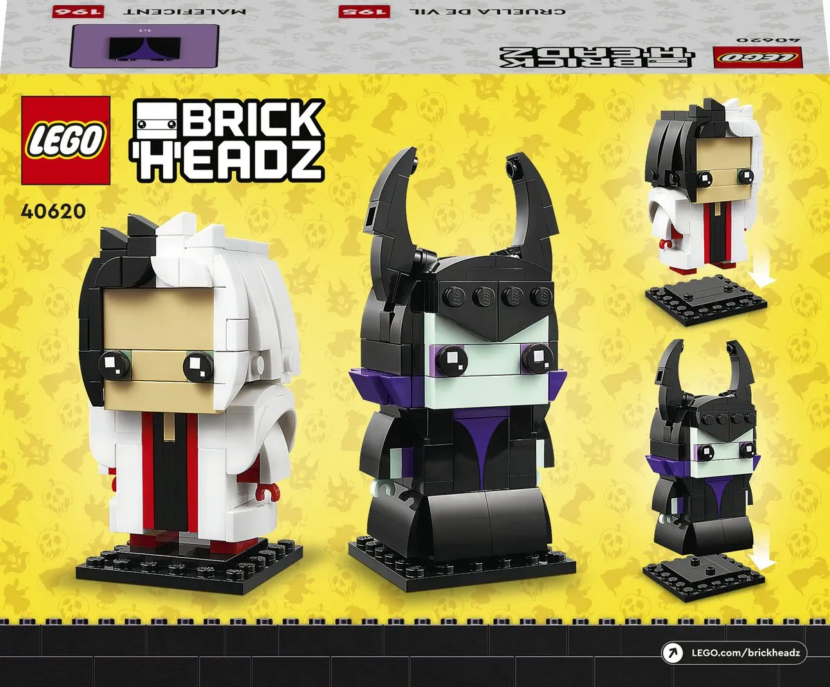LEGO Disney Brickheadz 40620 Cruella & Maleficent - 320 Stukken - Meerkleurig