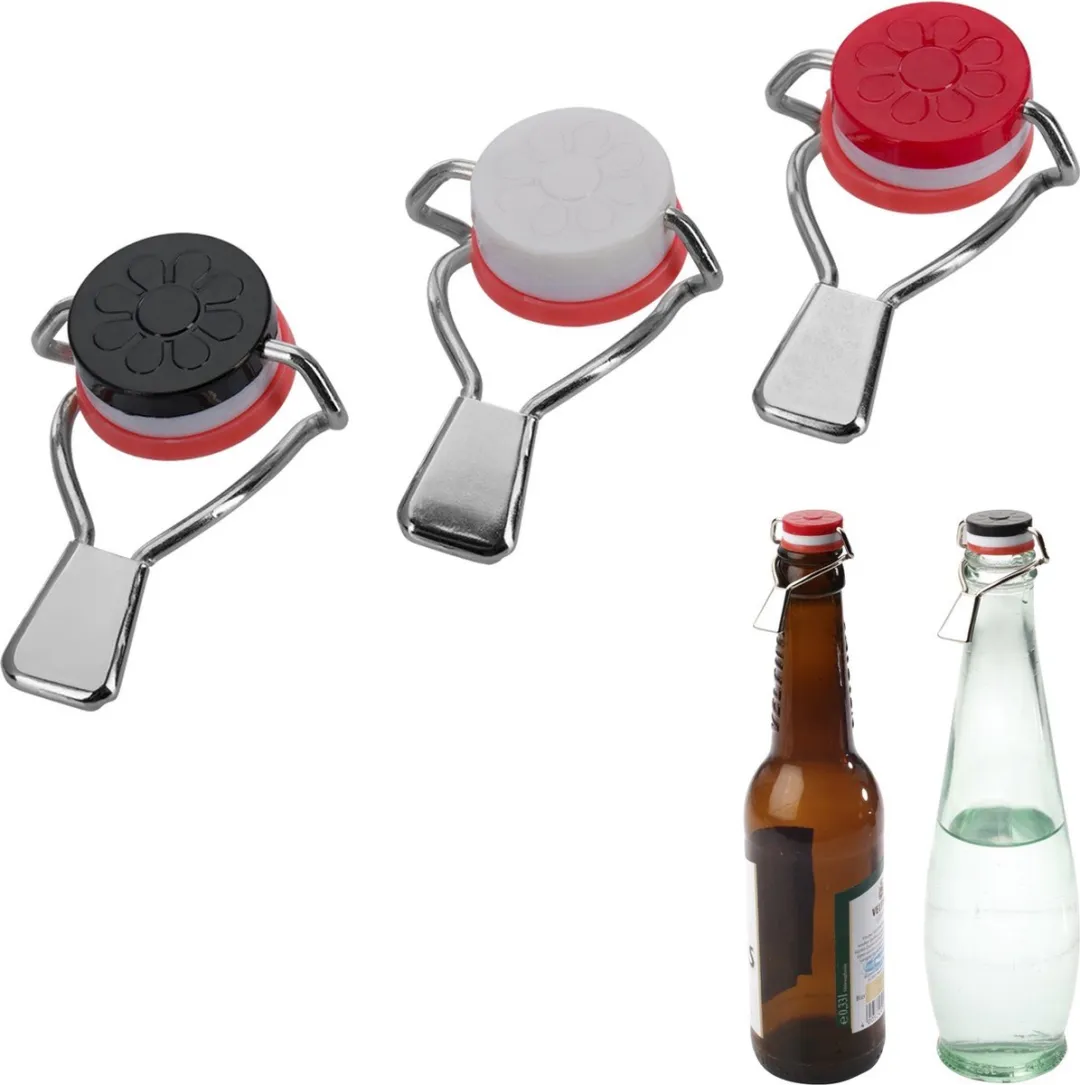 Westmark Flessendoppen Set 3 Stuks - Rood/Zwart/Wit - 0.40L