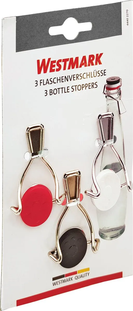 Westmark Flessendoppen Set 3 Stuks - Rood/Zwart/Wit - 0.40L