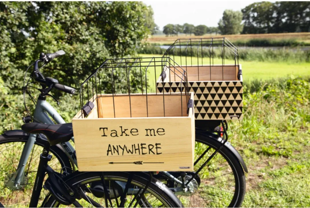 Beeztees Houten Fietsmand Journey - Beige - afbeelding 2 van 6