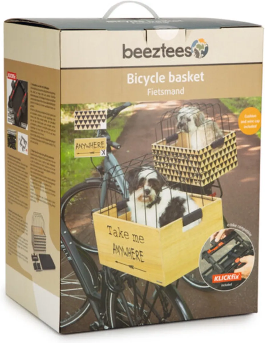 Beeztees Houten Fietsmand Journey - Beige - afbeelding 3 van 6