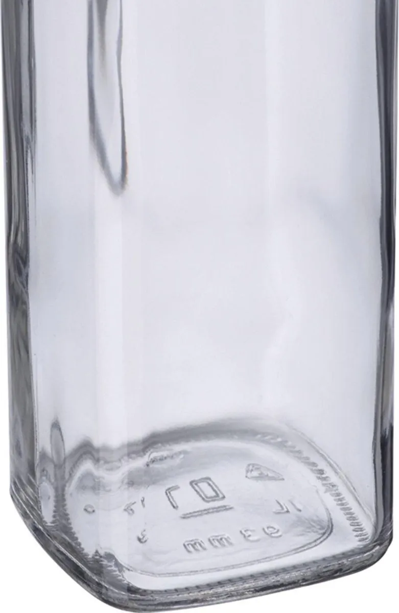 Westmark Beugelfles 1L - Vierkant - Glas/Kunststof/Staal