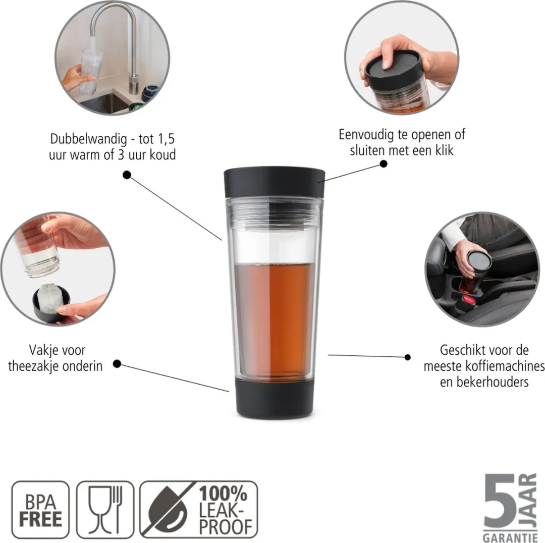 Brabantia Make & Take Theebeker To Go 0,36L - Dark Grey