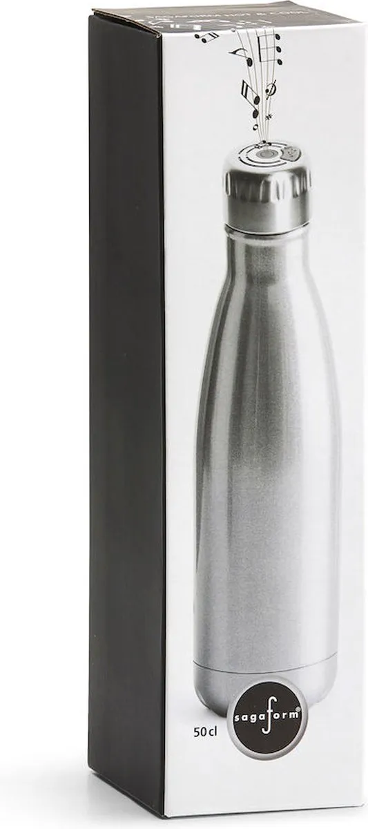 Sagaform Drinkfles met Speaker 50ml - Staal - Zilver