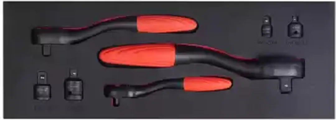 Weber Tools 7-delig Ratelset 1/4 3/8 1/2 - Rood/Zwart
