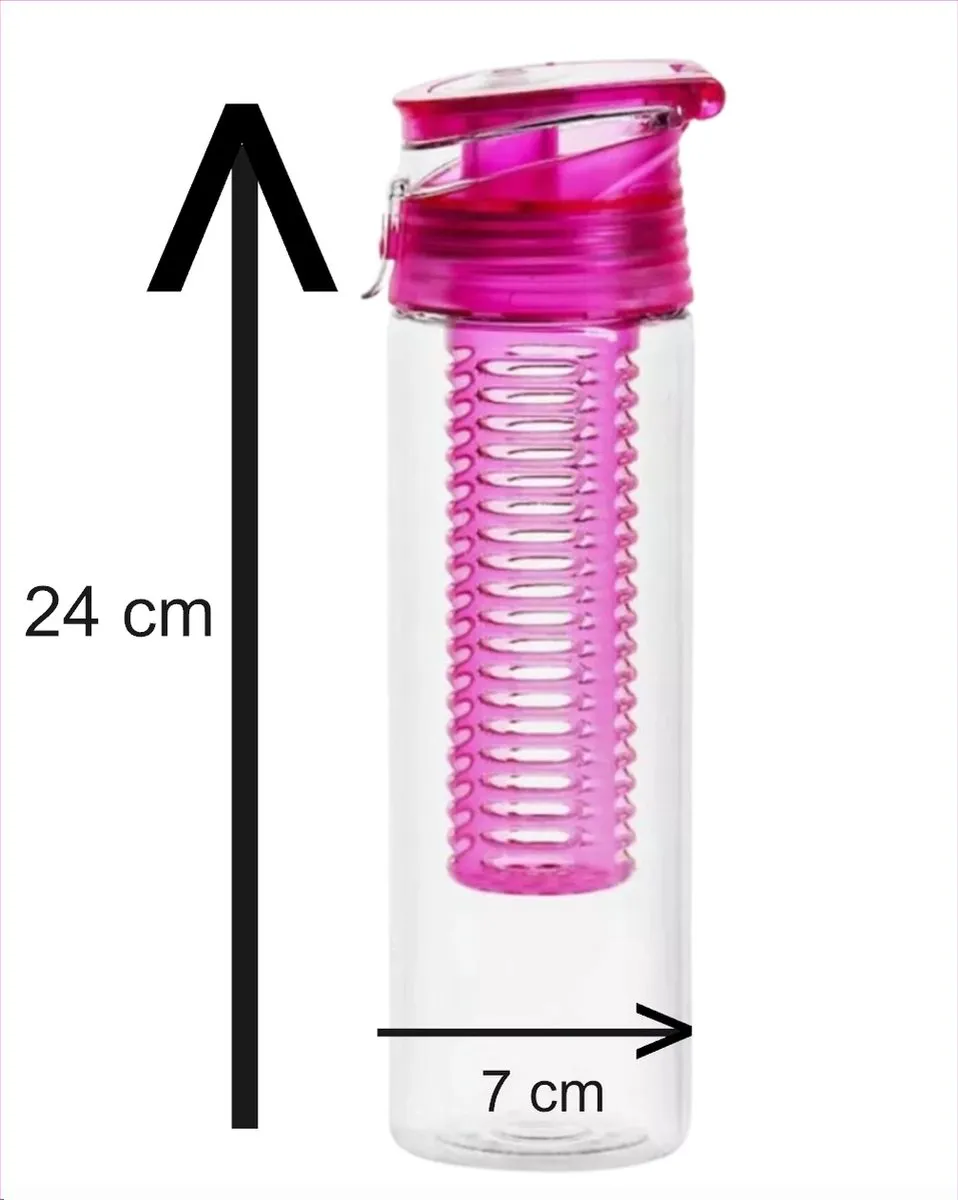 Sagaform Drinkfles Fruit 750ml - Roze - BPA-vrij