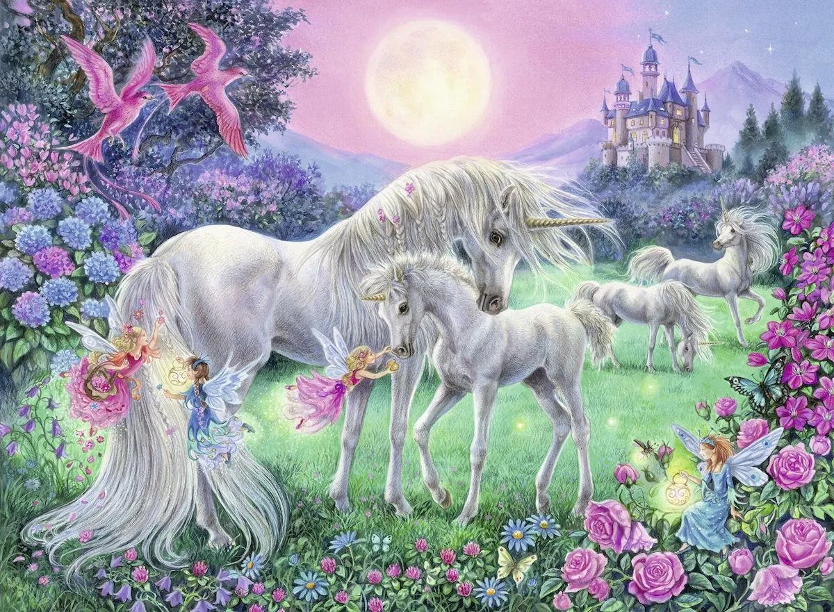 Ravensburger Eenhoorns in de Maneschijn Starline Legpuzzel 100 Stuks - Multicolor