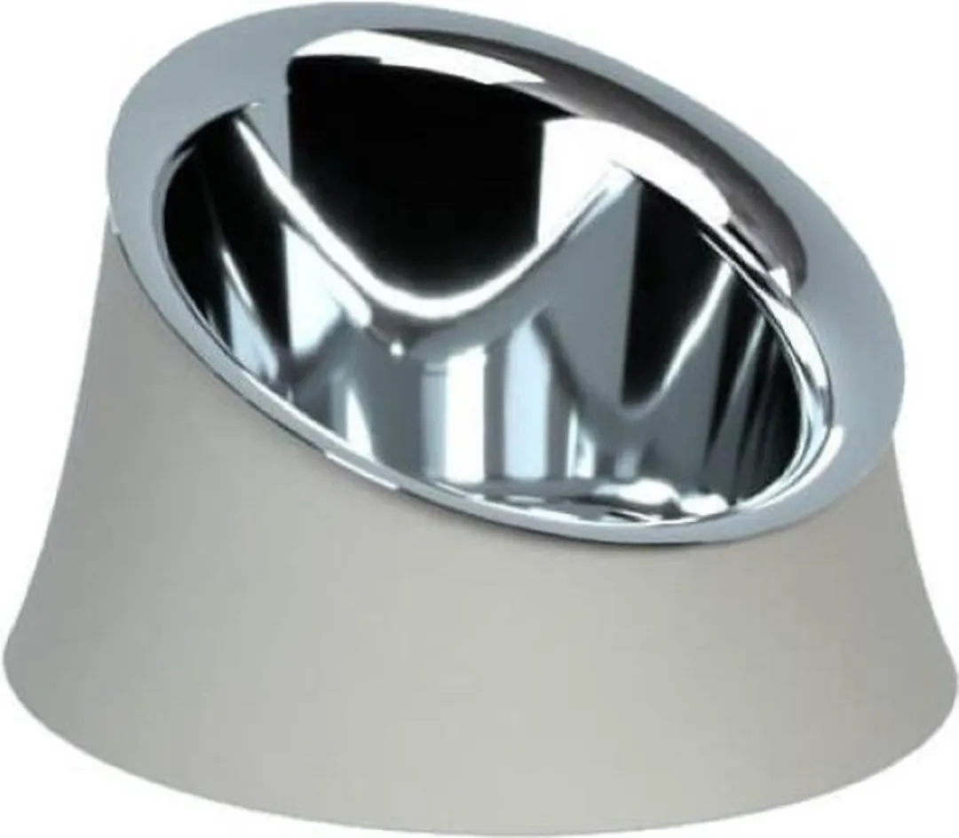Alessi Wowl hondenvoerkbak 28 cm rvs/kunststof warmgrijs