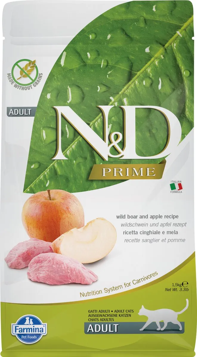 N&D Prime kattenvoeding Wild Zwijn 1,5 kg