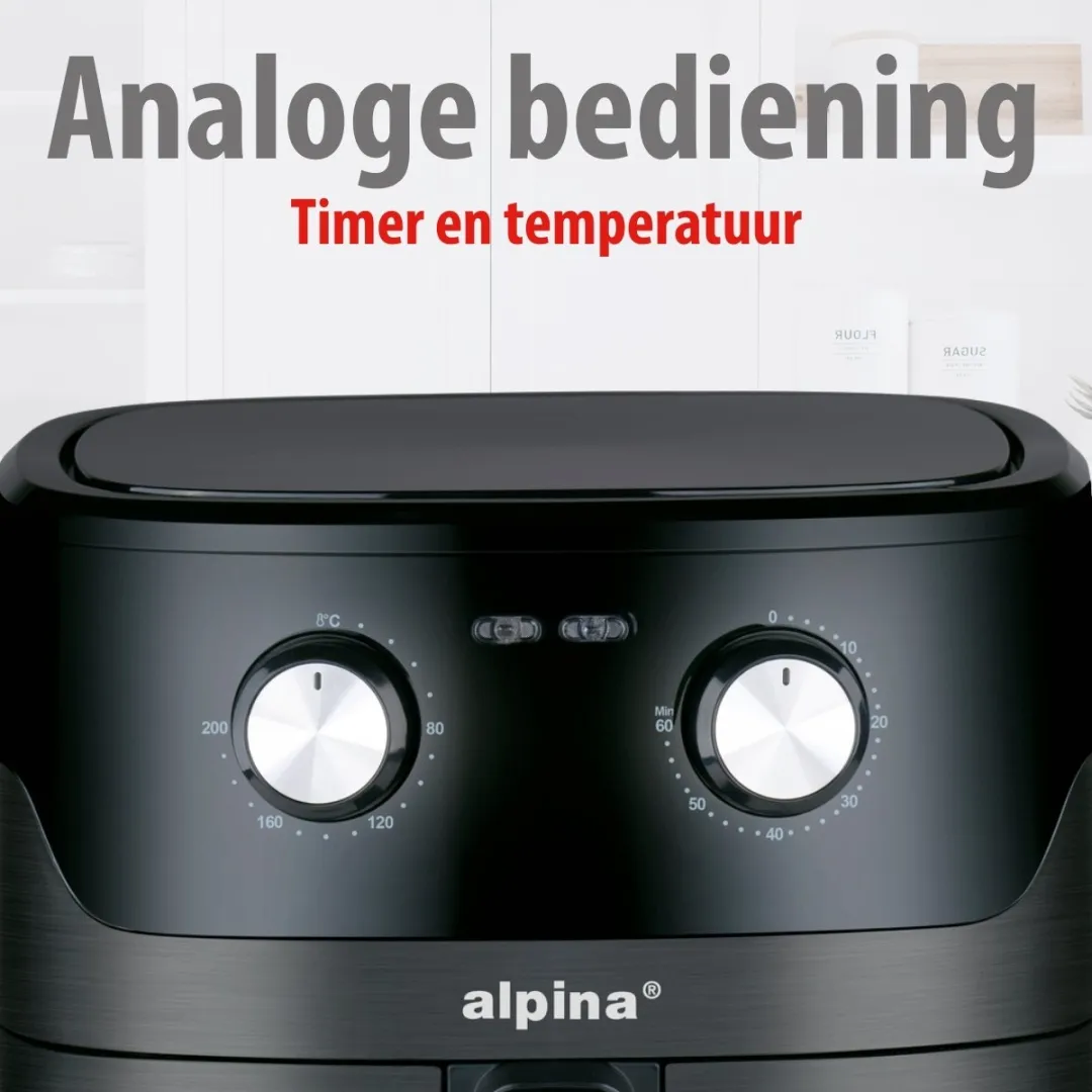 Alpina Airfryer XL 6L - 1600W - Zwart